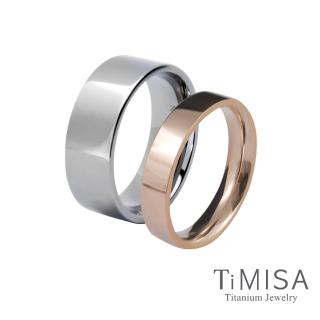 【TiMISA】簡約時尚-寬+細 純鈦對戒(雙色可選)