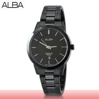 【SEIKO 精工 ALBA 系列】歐美系經典時尚錶款_全黑不鏽鋼_女錶(AH7E01X1)