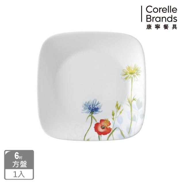 【美國康寧 CORELLE】花漾彩繪方形6吋平盤(2206)