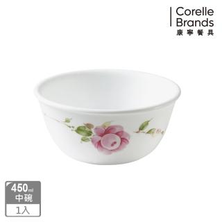 【美國康寧 CORELLE】田園玫瑰450ml中式碗(426)