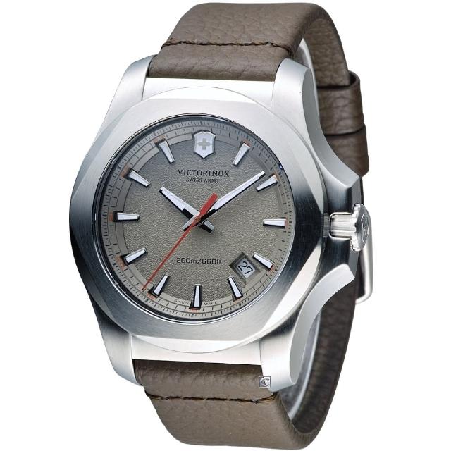 【Victorinox 維氏】INOX 軍事標準皮革腕錶(VISA-241738)