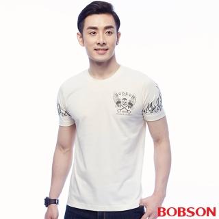 【BOBSON】男款印圖上衣(米白25047-81)