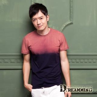 【Dreamming】時尚韓系漸層超彈舒適圓領短T(共三色)