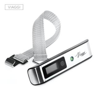 【VIAGGI】鏡面水平儀不鏽鋼電子行李秤(黑色)