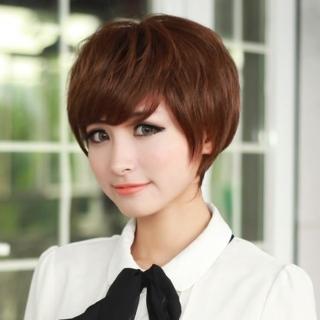 【米蘭精品】女假髮整頂短假髮(時尚俐落舒適透氣自然逼真女美髮用品3色68x32)