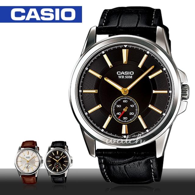 【CASIO 卡西歐】經典紳士錶款 全黑皮革石英 指針男錶(MTP-E101L)哪裡買