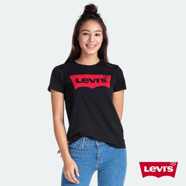 【Levis】女款純棉logo圓領短袖T恤-黑色 【Levis】女款純棉logo圓領短袖T恤-黑色