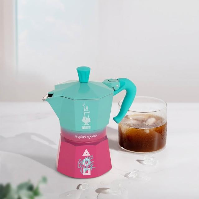 【Bialetti 比亞樂堤】經典摩卡壺MOKA-3杯份(魷魚遊戲聯名/義式濃縮/原廠保固2年/免插電咖啡機)