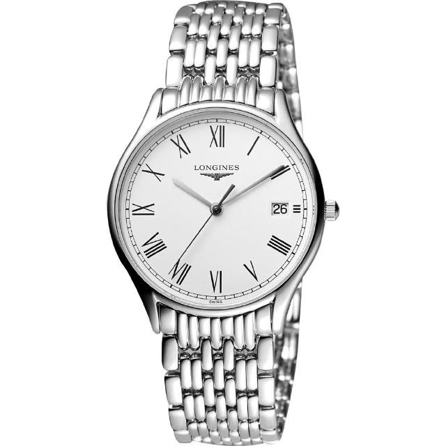 【LONGINES】浪琴 Lyre琴韻系列羅馬石英錶-白/38mm(L48594116)