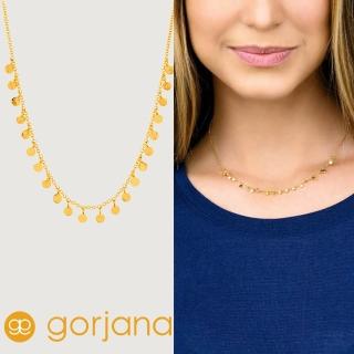 【GORJANA】美國品牌 CHLOE MINI 圓形錢幣鑲18K金項鍊(優雅多墜設計)