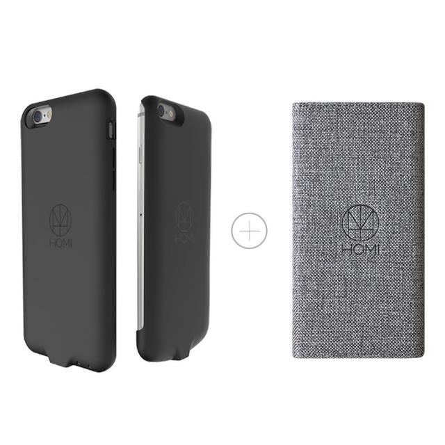 【HOMI】FabricDock 亞麻布面QI無線充電板 灰 + iPhone6/6s 4.7吋 防摔防震無線保(組合)