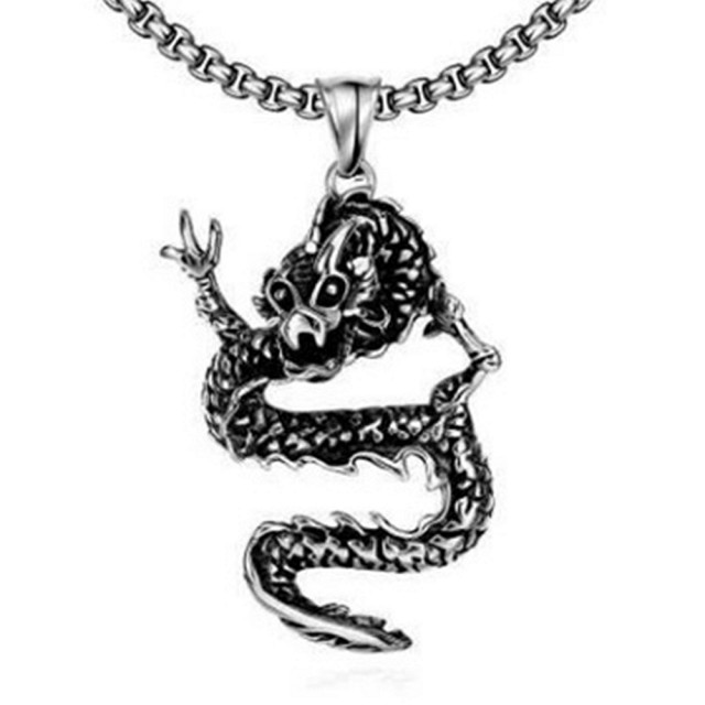 【米蘭精品】鈦鋼項鍊吊墜(歐美帥氣流行巨龍情人節生日禮物男配件73cm112) 【米蘭精品】鈦鋼項鍊吊墜(歐美帥氣流行巨龍情人節生日禮物男配件73cm112)