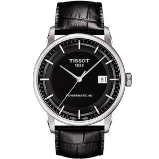 【TISSOT】天梭 LUXURY 動力儲存80機械腕錶-黑/41mm(T0864071605100)