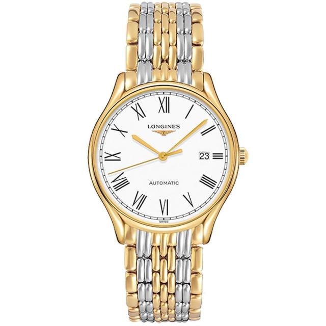 【LONGINES】浪琴 Lyre 琴韻羅馬經典機械腕錶-白x雙色/38mm(L49602117)