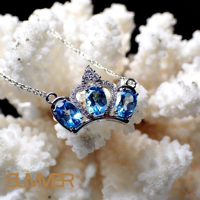 【SUMMER寶石】天然《藍色拓帕石》設計款項鍊(-P2-9)限時特價