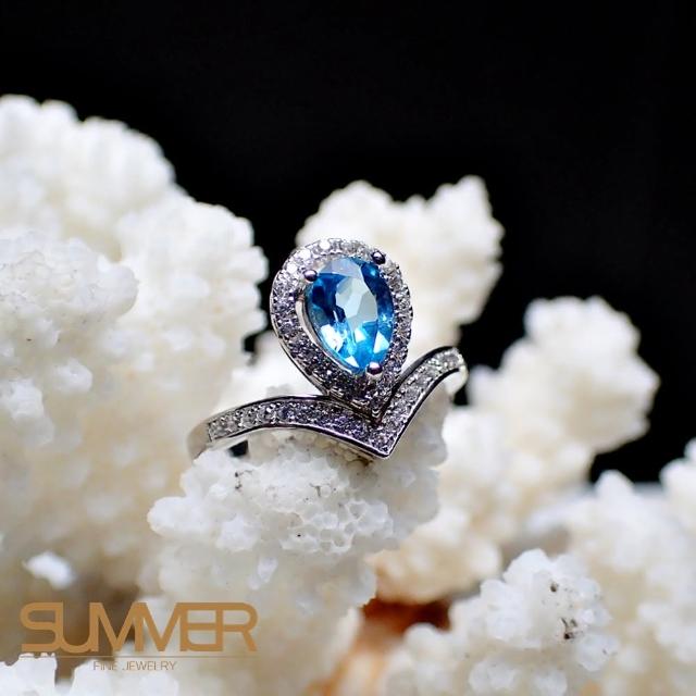 【SUMMER寶石】天然《藍色拓帕石》設計款戒指(-P2-16)試用文
