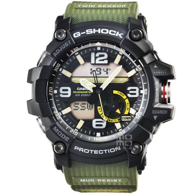 【CASIO】卡西歐G-SHOCK 雙顯重機鬧鈴電子錶-黑綠(GG-1000-1A3)破盤出清