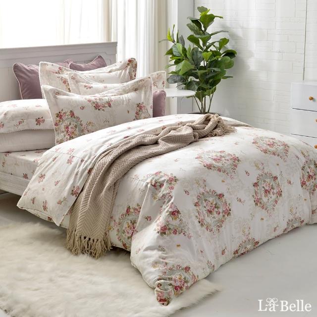 【義大利La Belle】《瑰麗花園》加大四件式防蹣抗菌舖棉兩用被床包組