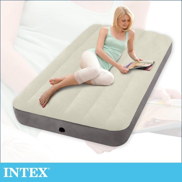 【INTEX】新型氣柱-單人加大植絨充氣床墊(寬99cm_64707)