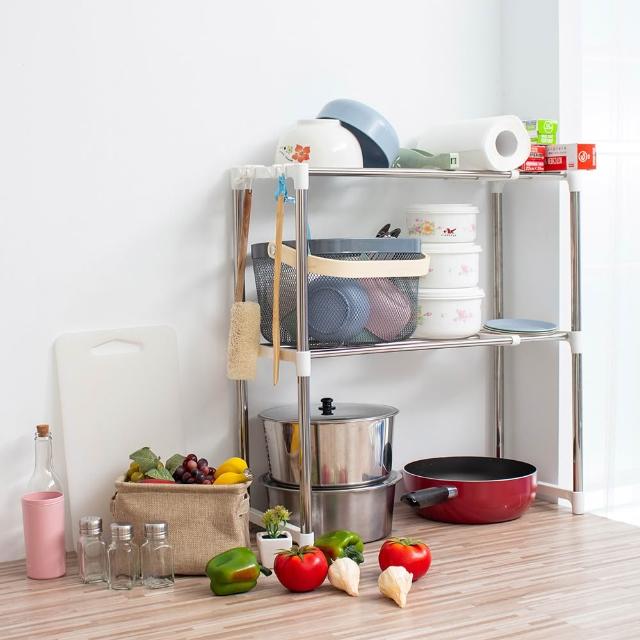 不鏽鋼多功能萬用伸縮置物架(廚房置物櫃 瓶罐置物架 麵包機 微波爐 烤箱架)