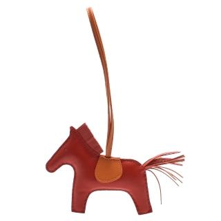 【HERMES】RODEO GM 馬兒造型拼色小羊皮鑰匙圈/吊飾(大-紅X橘H064931CA-RED-ORG)