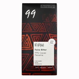 【ViVANI】有機純99%黑巧克力片80g