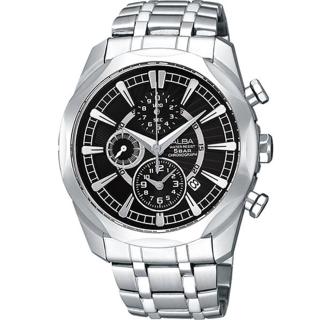 【ALBA雅柏】豪邁時尚個性不鏽鋼三眼計時腕錶(38mm/YM92-X148D)