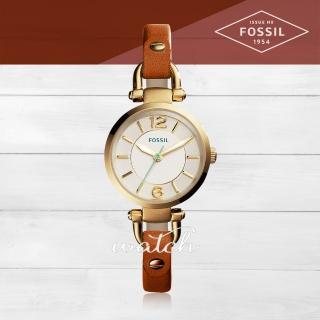 【FOSSIL】氣質首選_皮革錶帶_強化玻璃_指針女錶(ES4000)