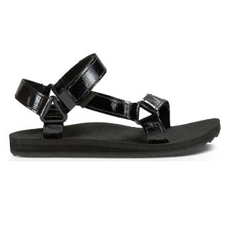 【TEVA】W ORIGINAL UNIVERSAL PATENT LEATHER 女織帶涼鞋 黑色亮面皮革(1012470-BLK)