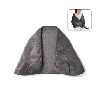 【美國 Sunbeam】柔毛披蓋式電熱毯/熱敷墊-氣質灰(保暖/電暖/電熱)