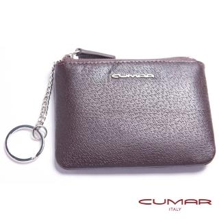 【CUMAR】紳士義大利牛皮-零錢/鑰匙/卡片包-咖啡色-單層