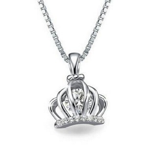 【米蘭精品】皇冠項鍊流行銀飾品(質感非凡母親節生日情人節禮物73v59)