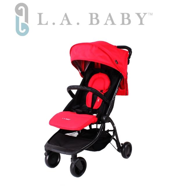 【L.A BABY 美國加州貝比】旅行摺疊嬰兒手推車(紅色)
