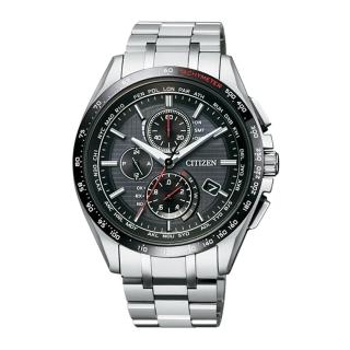【CITIZEN 星辰】限量款領袖風範電波鈦金屬腕錶-黑/41mm(AT8144-51E)