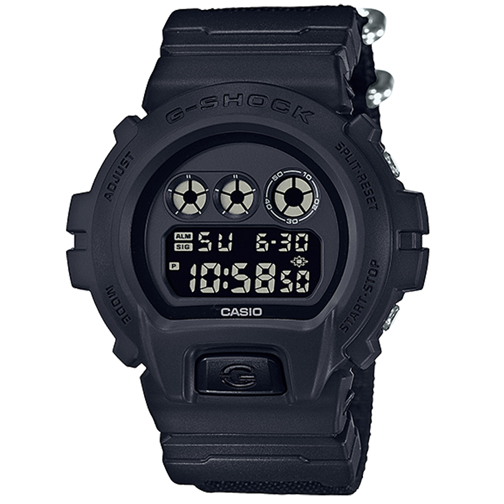 Casio 卡西歐g Shock 系列 潮男必備 軍事風格 耐衝擊構造 尼龍錶帶 Led背光 男錶 Dw 6900bbn Momo購物網