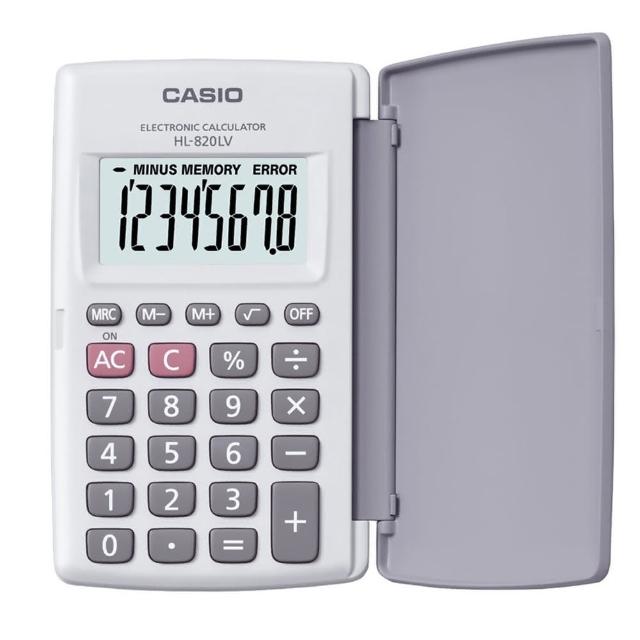 【CASIO】8位數國家考試專用輕薄掀蓋式計算機(HL-820LV-WE)