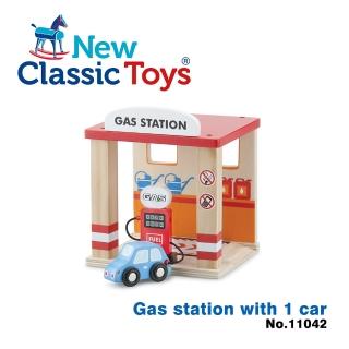 【荷蘭New Classic Toys】木製車車加油站玩具(11042)