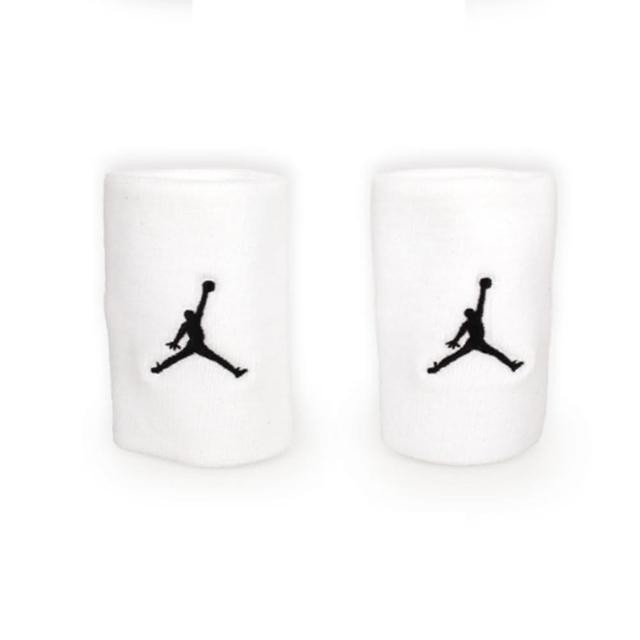 【NIKE】JORDAN JUMPMAN單色腕帶-飛人喬登 籃球 NBA 護腕 一雙入 白黑(JKN01101OS)