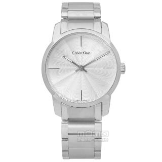 【Calvin Klein】歐式簡約美學水波紋不鏽鋼手錶 銀色 31mm(K2G23146)
