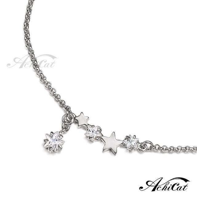 【AchiCat】腳鍊 正白K 星空璀璨 星星 J4010(玫金)