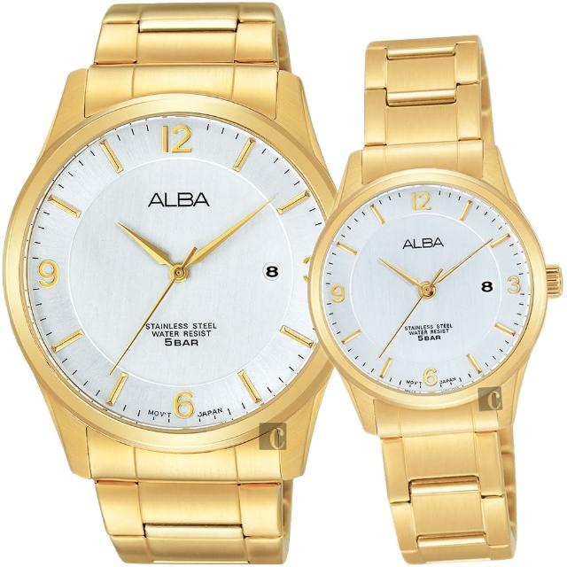 【ALBA】時尚東京限定石英對錶-銀x金(AS9C16X1+AH7L70X1)
