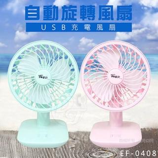 【羅蜜歐】充電/插電自動擺頭風扇(EF-0408)