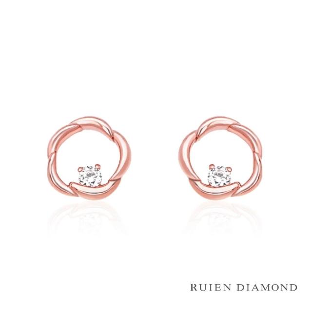 【RUIEN DIAMOND 瑞恩鑽石】韓國輕珠寶 飾品 配件(14K 玫瑰金 耳環 JE6538)