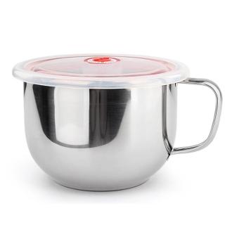 【PUSH!餐具用品】防燙防摔升級加厚304不鏽鋼碗泡麵碗飯碗湯碗帶日期指針蓋(E87)