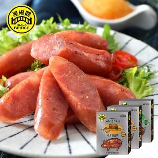 【黑橋牌】飛魚卵香腸系列3件組－原味2件+芥末1件(黑橋牌招牌香腸/台灣豬肉/中秋送禮/中秋烤肉)