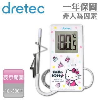 【dretec】Hello Kitty長線型廚房大螢幕電子溫度計/油溫計