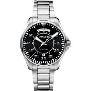 【Hamilton】KHAKI PILOT飛行員系列機械腕錶-黑x銀/42mm(H64615135)