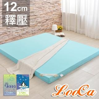 【LooCa-送冰涼巾】日本大和涼感12cm釋壓記憶床墊(單人3尺)