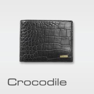 【Crocodile】Croco 義大利植物鞣製皮 鱷魚壓紋短夾 0103-5005(義大利植物鞣)