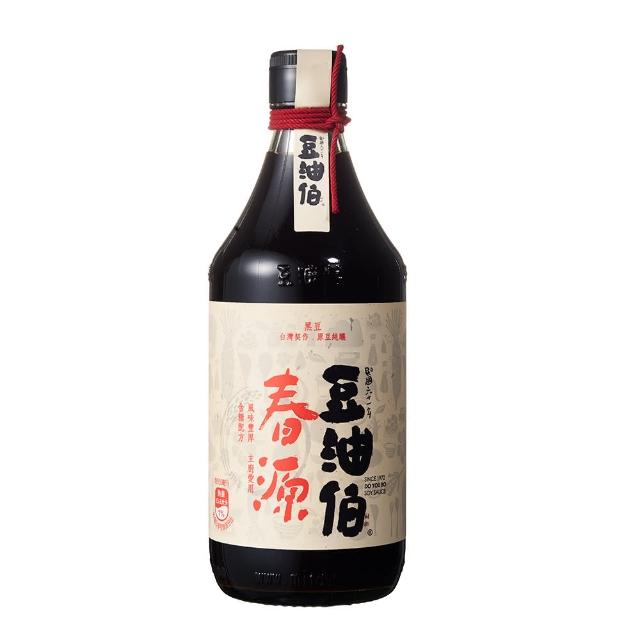 【豆油伯】春源純釀黑豆醬油 500ml(沾/拌 滷/紅燒/醃漬 甘口 100%純釀造 無防腐劑)